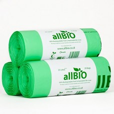 allBIO – Lot de 75 sacs poubelle 100 % biodégradables et compostables  25 l - B01KLZ3WWG